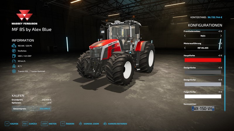 LS 22 Massey Ferguson 8S Tractor V 2.0 - Farming Simulator 2022