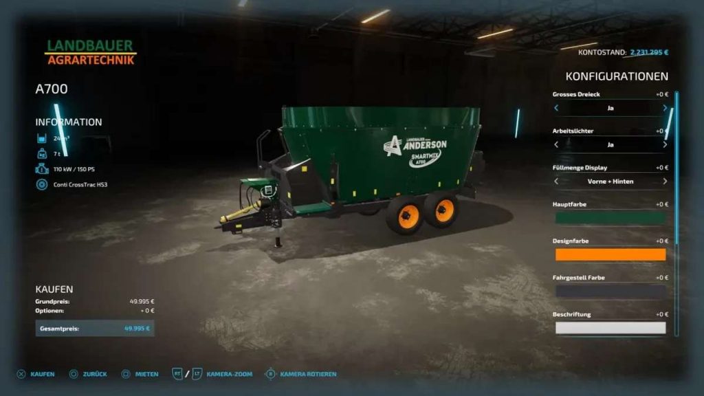 Ls 22 Landbauer A700 V10 Farming Simulator 2022 Mod Ls 2022 Mod Fs 22 Mod 1554